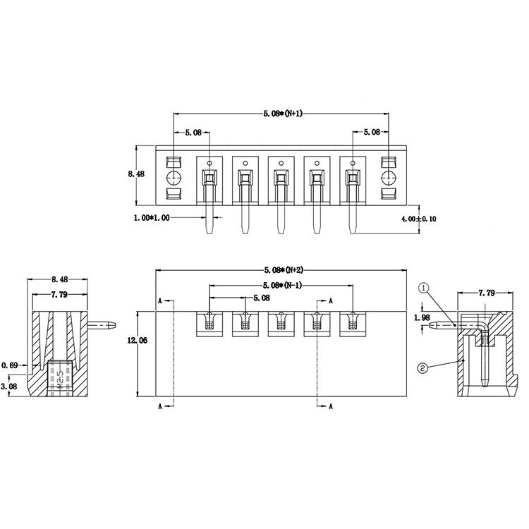 5.08 mm terminal block