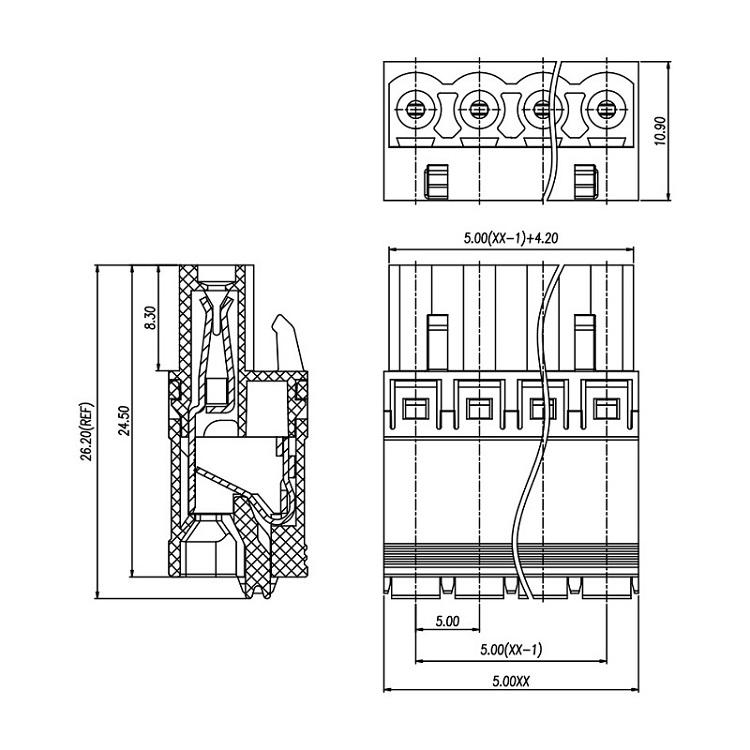 pluggable terminal block 4 pin