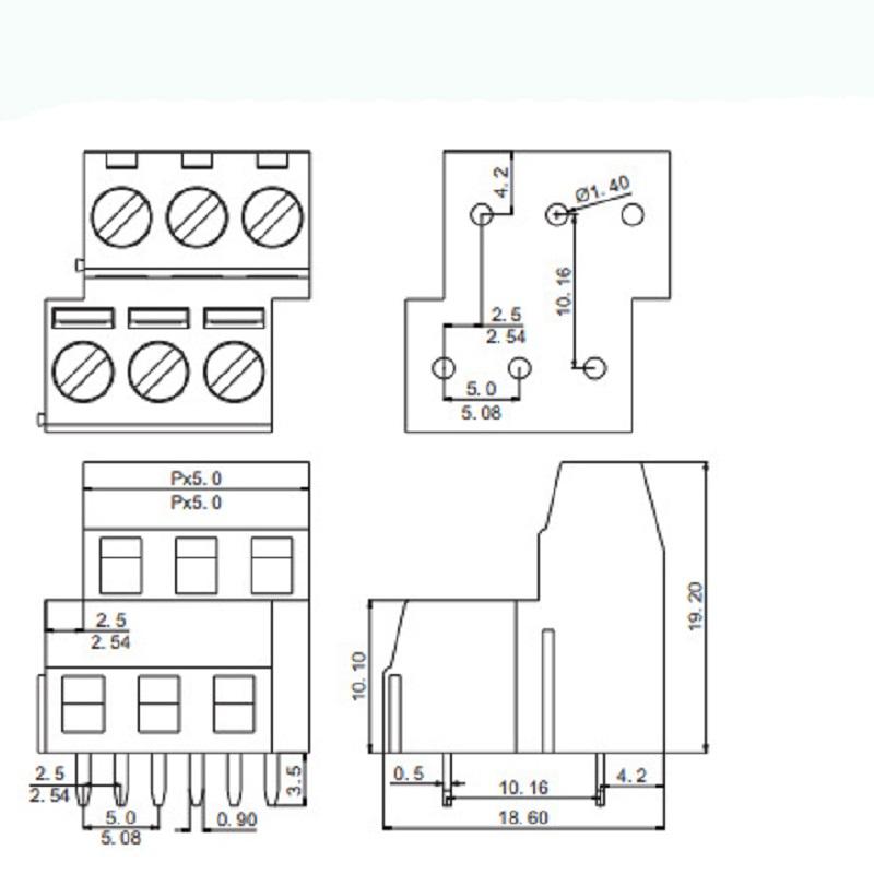 5 way connector block