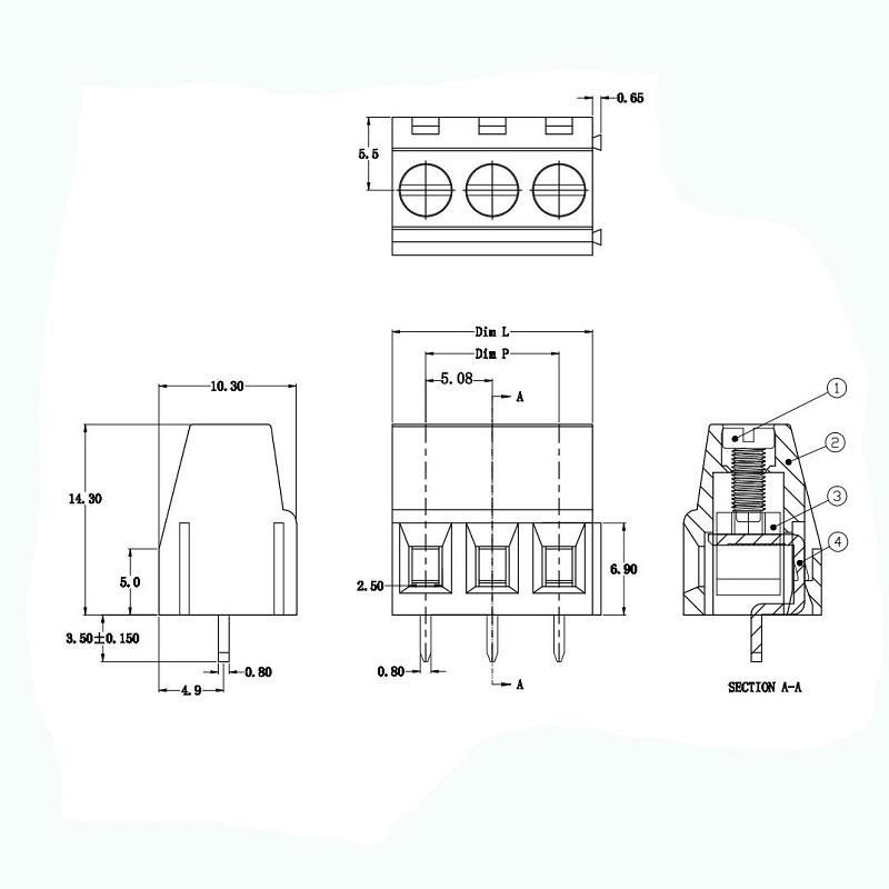 3 pin terminal block connector